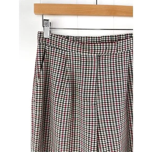 Sfizio Houndstooth Embroidered Eyelet Hem Wide Leg Pants Work Trousers 4 - Picture 6 of 16